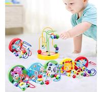 Diy Decoration kit Wooden Bead Maze Roller Educational Developmental For Preschool Activity For (A, 9x9x12cm)