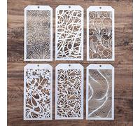 DIY Decorative Stencil Template for Scrapbooking Painting on Wall Furniture Crafts,Set of 6 (Leaf Flower)