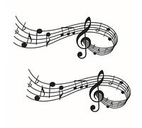 DIY Decorative Wall Sticker for Living Room, Bedroom, Living Room, Children's Room, TV Background, Hallway, Classroom, Music (2 Pieces)
