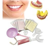 DIY Denture Complete Kit with Impression Material, Gum Material, Components for Top and Bottom Full or Partial Dentures, Do-It-Yourself Solution
