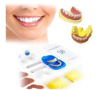 DIY Denture Kit,2 Sets (28 pcs Each) of Different Sizes of False Teeth,Multi-Color repeatable moldable Material,Complete Fake Teeth Repair Kit,Partial dentures,Upper/Lower Dentures,Denture Repair kit