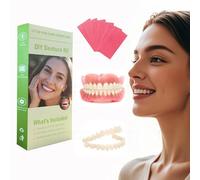 DIY Denture Kit - Top & Bottom Fake Teeth with Comfort Fit for Everyday Use, Natural-Looking Emergency Replacement Solution (Universal Sizing)-KAZ3