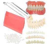 DIY denture kit with dental wax for making partial and full dentures at home, equipped with tools and temporary teeth