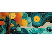 DIY Diamond Art Abstract, Tree 5D Diamond Painting Kits for Adults, Full Drill Crystal Art Kits for Adults, Cross Stitch Embroidery Crafts Pictures, Room Decor, Winter Decorations, 28x16in P-4588