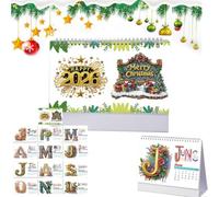 DIY Diamond Art Calendar 2026,2026 Diamond Art Painting Standing Flip Desktop Calendars,12-Month Home Office Desk Calendar,Monthly Flip Desktop Calendar Planner for Office Home Decoration