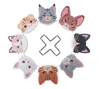 DIY Diamond Art Coasters to Make Set of 8 with Holder, WOWDECOR 5D Cute Little Kitten Diamond Painting Coasters Kits Crystal Art Coaster for Car Cups Drinks Home Bar
