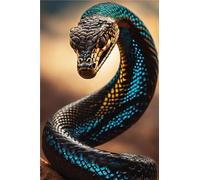 DIY Diamond Art for Kids 5D Diamond Painting Accessories Animal Snake Full Drill Crystal Embroidery Gem Arts and Crafts for Adults Diamond Painting Kit, for Home Wall Decor Gifts 35x50cm S-1770
