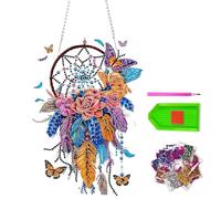 DIY Diamond Art Kit Dream Catcher Kit Acrylic Diamonds Painting Wind Chimes Sun Catchers Ornament for Windows Garden Home Room Decorations