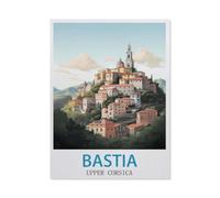DIY Diamond Art Kits,Bastia Travel Poster, Upper Corsica,Full Drill Round Rhinestone Diamond Art Painting Accessories, Cross Stitch Embroidery Canvas for Crafts Home Wall Decor(30 x 40 cm)-HB92