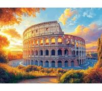 DIY Diamond Art Kits, Building A Colosseum 5D Round Full Diamont Embroidery Painting Set, Waterproof HD Canvas, Suitable for Home Wall Decoration, Creative Gift 40x50cm YN1N-378