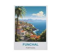 DIY Diamond Art Kits,Funchal Portugal,Full Drill Round Rhinestone Diamond Art Painting Accessories, Cross Stitch Embroidery Canvas for Crafts Home Wall Decor(30 x 40 cm/11.81 x 15.74 inches)-DX60