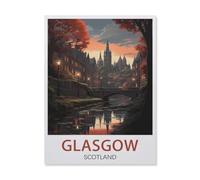 DIY Diamond Art Kits，Glasgow Scotland，Full Drill Round Rhinestone Diamond Art Painting Accessories, Cross Stitch Embroidery Canvas for Crafts Home Wall Decor(30 x 40 cm/11.81 x 15.74 inches)-DR60