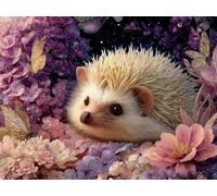 DIY Diamond Art Kits, Hedgehog Butterfly 5D Round Full Diamont Embroidery Painting Set, Waterproof HD Canvas, Suitable for Home Wall Decoration, Creative Gift 20x30cm YN1N-78