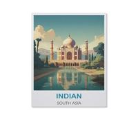 DIY Diamond Art Kits，India, South Asia，Full Drill Round Rhinestone Diamond Art Painting Accessories, Cross Stitch Embroidery Canvas for Crafts Home Wall Decor（30 x 40 cm/11.81 x 15.74 inches）-HS30