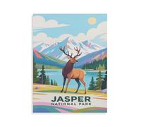 DIY Diamond Art Kits,Jasper National Park,Full Drill Round Rhinestone Diamond Art Painting Accessories, Cross Stitch Embroidery Canvas for Crafts Home Wall Decor(40 x 50 cm/15.74 x 19.68 inches)-HN31