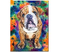DIY Diamond Art Kits Kids Beginners British Bulldog Full Round Drill Diamond Embroidery Pictures Paint by Number Kits Perfect for Relaxation and Home Wall Decor 25x30cm/10x12inch