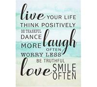 DIY Diamond Art Kits,Live Think Smile Laugh Love Courage 5D Diamond Art Full Drill,Diamond Art Perfect for Relaxation and Home Wall Decor 11.8x15.7 inch