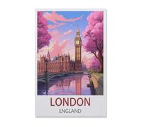 DIY Diamond Art Kits，London England，Full Drill Round Rhinestone Diamond Art Painting Accessories, Cross Stitch Embroidery Canvas for Crafts Home Wall Decor(30 x 40 cm/11.81 x 15.74 pouces) -AB56