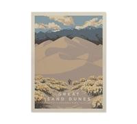 DIY Diamond Art Kits，Shifting Hills Vintage Travel Poster，Full Drill Round Rhinestone Diamond Art Painting Accessories, Cross Stitch Embroidery Canvas for Crafts Home Wall Decor（30 x 40 cm）-AJ82