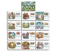 DIY Diamond Art Painting 2026 Desk Calendar, Diamond Art Painting Kits for 2026 Calendar, Monthly Planner from Jan to Dec, 12-Month Home Office Desk Calendar for Planning Decoration-2026,
