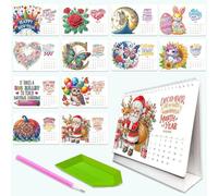 DIY Diamond Art Painting 2026 Desk Calendar,DIY Diamond Art Painting Monthly Flip Desktop Calendar with To Do List,Festival Diamond Art Calendar Small Desktop Calendar for Home Office