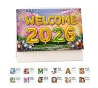 DIY Diamond Art Painting 2026 Desk Calendar Ornament, 12-Month Home Office Desk Calendar, Monthly Planner from Jan 2026 to Dec, Flip Tabletop Calendar Kit for Planning Decoration