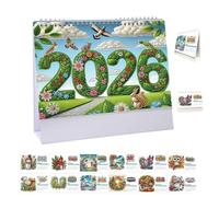 DIY Diamond Art Painting 2026 Desk Calendar Ornament, Monthly Planner from Jan 2026 to Dec, 12-Month Home Office Desk Calendar for Planning Decorations