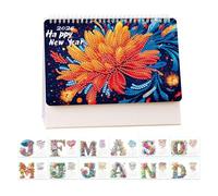 DIY Diamond Art Painting 2026 Desk Calendar Ornament, Monthly Planner from Jan 2026 to Dec Desk Calendars, Festival Animals Flowers Diamond Art Painting Kit Calendar for Home Office
