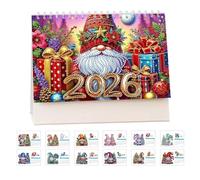 DIY Diamond Art Painting 2026 Desk Calendar Ornament, Standing Desk Calendar2026 Monthly Flip Desktop Calendars for Home Office Desktop Planning Decoration, Monthly Planner from Jan 2026 to Dec