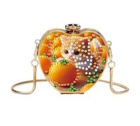 DIY Diamond Art Painting Acrylic Shoulder Crossbody Bag with Mirror for Lipstick Change Earphone Jewelry Storage Bag-Cat