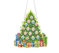 DIY Diamond Art Painting Christmas Tree Gingerbread House Creative Design PET Material Irregular Shape Home Decoration Pendant (Single-Sided Diamond)-03-Christmas Tree