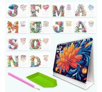 DIY Diamond Art Painting Desk 2026 Calendar Ornament, Monthly Planner from Jan 2026 to Dec, 12-Month Home Office Desk Calendar for Planning Decoration-Letter