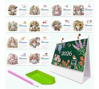 DIY Diamond Art Painting Desk Calendar Ornament Diamond Art Painting 2026 from Jan 2026 - Dec, 12 Monthly Desk Calendars, Table Calendar for Home Office Planning-2025-S