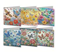 DIY Diamond Art Painting Greeting Cards Set with Lucky Scratch, 5D Diamond Christmas Halloween Blessing Greeting Wish, Birthday Card Making Kits for Family Friends Handmade Gift-Butterfly