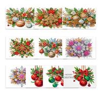 DIY Diamond Art Painting Greeting Cards Set with Lucky Scratch, 5D Diamond Christmas Halloween Blessing Greeting Wish, Birthday Card Making Kits for Family Friends Handmade Gift-Decorative Balls