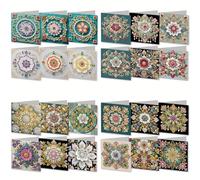 DIY Diamond Art Painting Greeting Cards Set with Lucky Scratch, 5D Diamond Christmas Halloween Blessing Greeting Wish, Birthday Card Making Kits for Family Friends Handmade Gift-4PCS-1