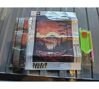 DIY Diamond Art Painting Kit 20x25cm - Forest & Volcano Design, Full Drill Embroidery Craft for Adults & Kids, Scenic Home Décor Gift Set