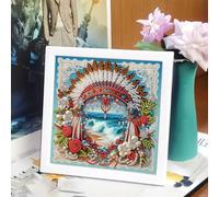 DIY Diamond Art Painting Kits for Adults, Diamond Art DIY 5D Rhinestone Arts and Crafts Acrylic Home Decoration Desktop Framed Ornaments (with Photo Frame)-#03-Aboriginal Hat