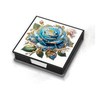 DIY Diamond Art Painting Note Storage Box, Message Paper Storage Note Box Reusable Note Boxes, for Work Desk Organization-Rose-3