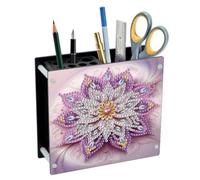 DIY Diamond Art Painting Pencil Makeup Brushes Holder for Desk for Pen Display, Art Painting Pen Holder Desktop Desktop Organizer Storage Ornaments-Purple Mandala
