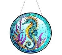 DIY Diamond Art Painting Pendant Arts Crafts Ornaments Kits Full Drill Crystal Embroidery for Home Wall Decor-Seahorse
