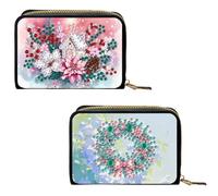 DIY Diamond Art Painting PU Leather Accordion ID Card Holder Wallet Anti-Demagnetizing RFID Protection-2PCS
