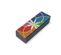 DIY Diamond Art Painting Retro Glasses Storage Box, 5D Gem Art Paint by Diamonds Dots Eyeglass Case Organizer, for Women Man (Colorful)