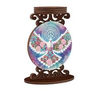 DIY Diamond Candlestick Holders, Diamond Art Painting Wooden Home Decoration Candlestick Table Centerpiece Wedding Decor Ornaments (Double-Sided Drilling)-Dove of Peace