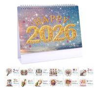 DIY Diamond Desk Calendar Ornament Diamond Art Painting 2026 from Jan 2026 - Dec, 12 Monthly Desk Calendars, Table Calendar for Home Office Planning-2026-C