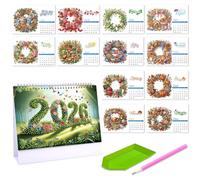 DIY Diamond Desk Calendar Ornament Diamond Art Painting 2026 from Jan 2026 - Dec, 12 Monthly Desk Calendars, Table Calendar for Home Office Planning-2026-M