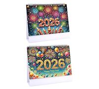 DIY Diamond Desk Calendar Ornament Diamond Art Painting 2026 from Jan 2026 - Dec, 12 Monthly Desk Calendars, Table Calendar for Home Office Planning-2PCS-2