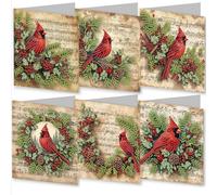 DIY Diamond Greeting Card, Embroidery Arts Craft Cards Kits, Diamond Art Painting Greeting Card Arts for Birthday Thanksgiving Christmas Folding Greeting Card Crafts Gift-#21-Cardinal