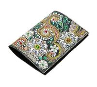 DIY Diamond ID Holder Leather Passport Holder, Diamond Art Painting Creative Design PU Leather ID Holder Passport Protector Cover for Boarding Pass, ID Card, Driver's License-Mandala5