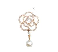 DIY Diamond - Inlaid Pearl Flower Brooch Stylish Phone Case Jewelry Accessories a Must - Have for Ladies (white)